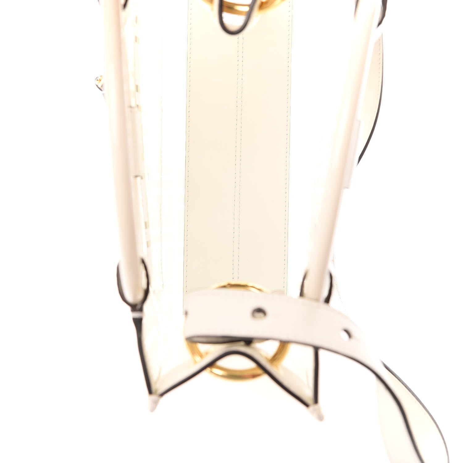 Fendi TPU FF Vitello Century Plexiglass Small Runaway Shopper Tote White 5 of 8