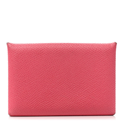 Hermes Epsom Calvi Card Case Rose Azalee 1 of 8