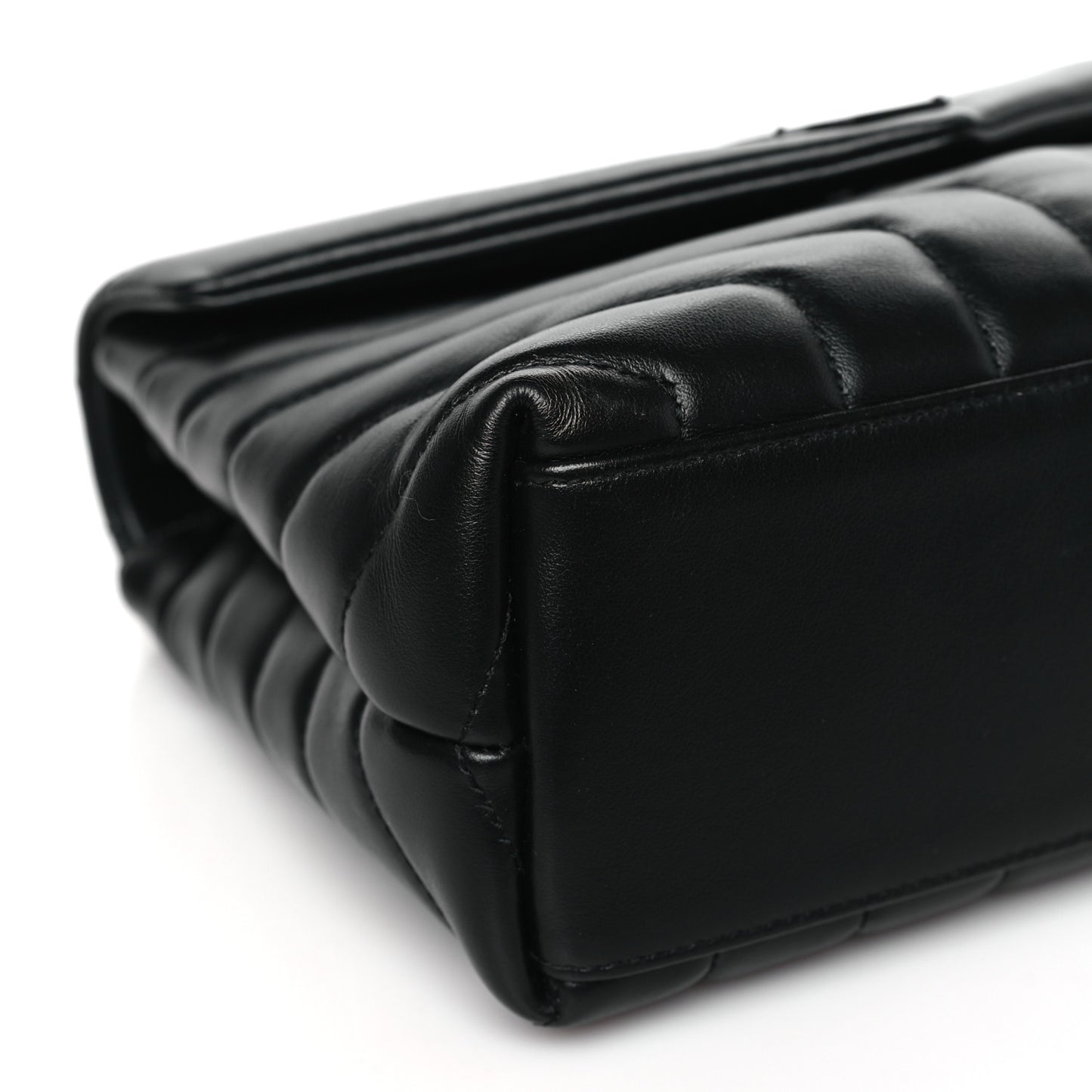 Calfskin Y Quilted Monogram Monochrome Toy Loulou Crossbody Bag Black