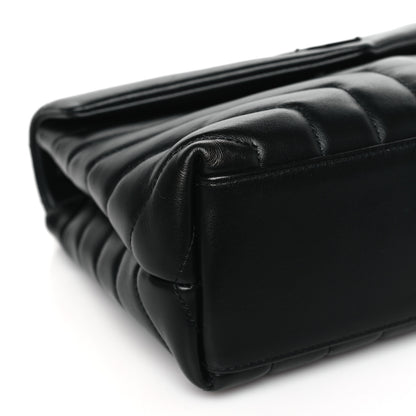 Saint Laurent Calfskin Y Quilted Monogram Monochrome Toy Loulou Crossbody Bag Black 9 of 10