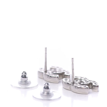 Chanel Baguette Crystal CC Earrings Silver Grey 3 of 5