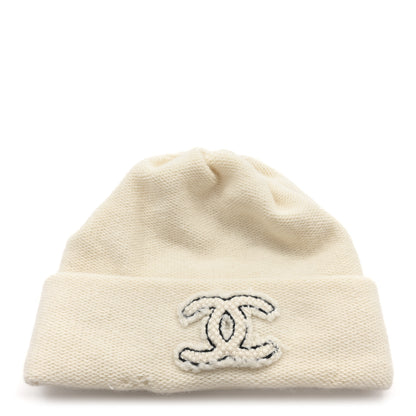 Chanel Cashmere CC Beanie Hat White 1 of 5