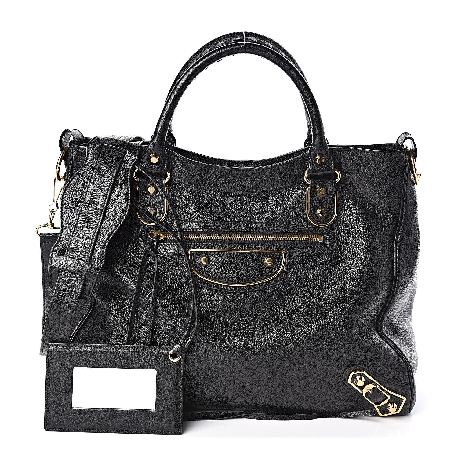 Balenciaga Chevre Gold Metallic Edge Hardware Velo Black 1 of 16