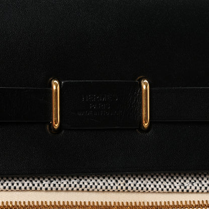 Hermes Military Toile Vache Hunter Herbag Zip Retourne 20 Ecru Black 10 of 21