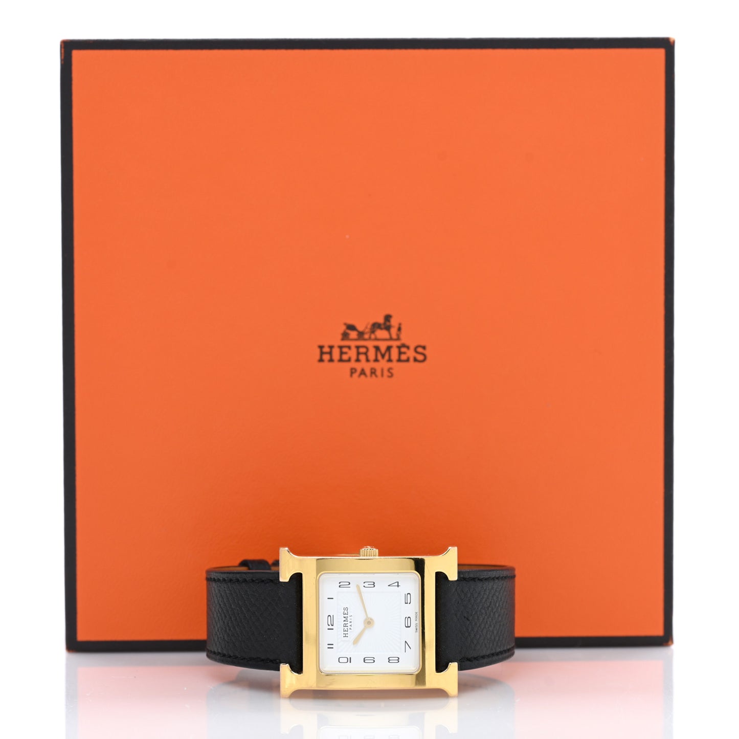 Stainless Steel Epsom 26mm Heure H Hour Quartz Watch Noir