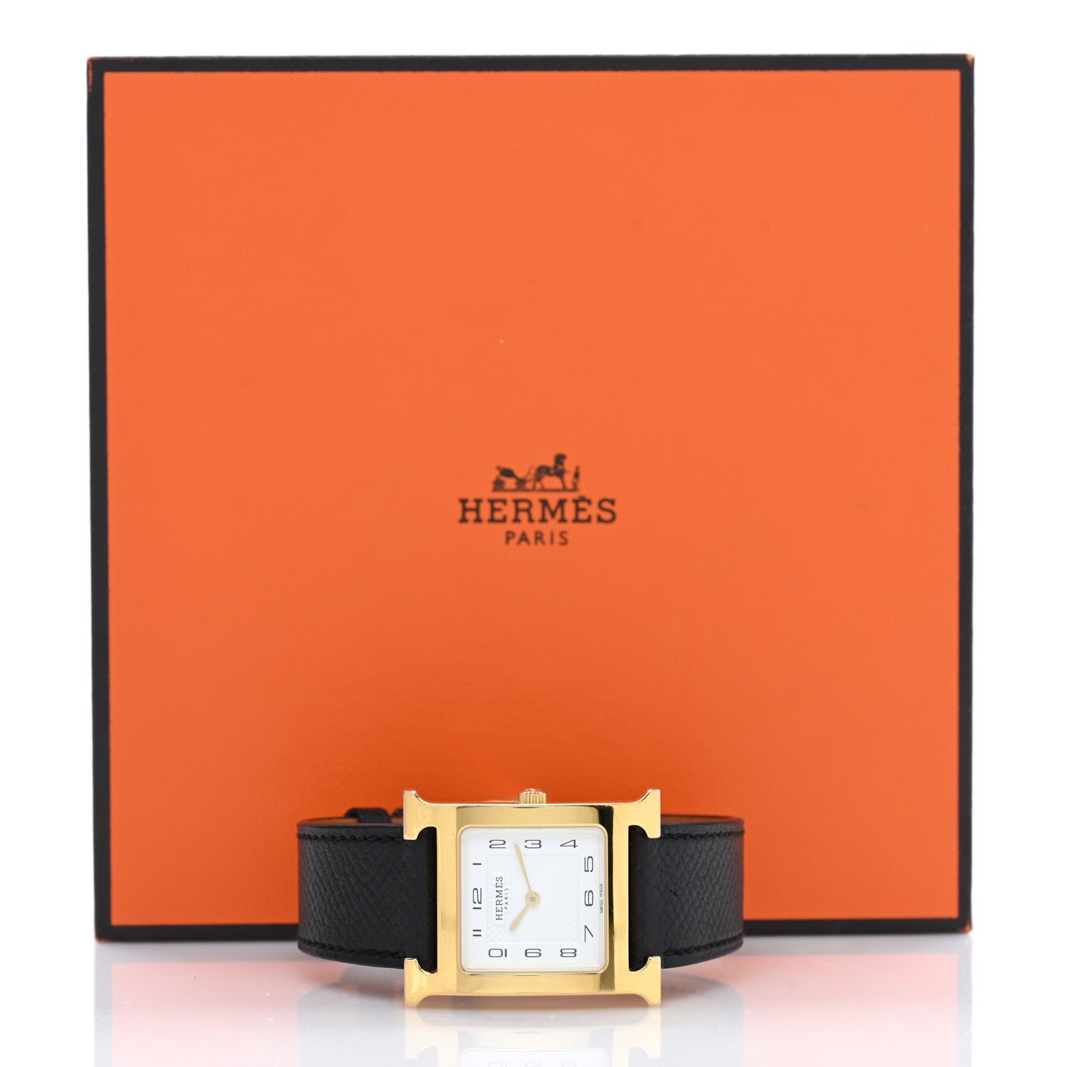 Hermes Stainless Steel Epsom 26mm Heure H Hour Quartz Watch Noir 5 of 5
