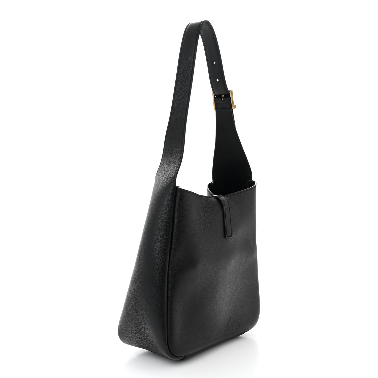 Saint Laurent Smooth Calfskin Small Le 5 A 7 Soft Hobo Black 3 of 11