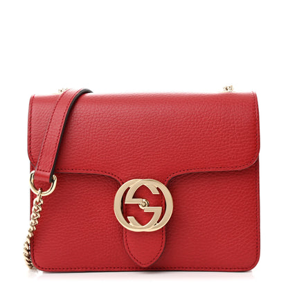Gucci Dollar Calfskin Small Interlocking G Shoulder Bag Red 1 of 13