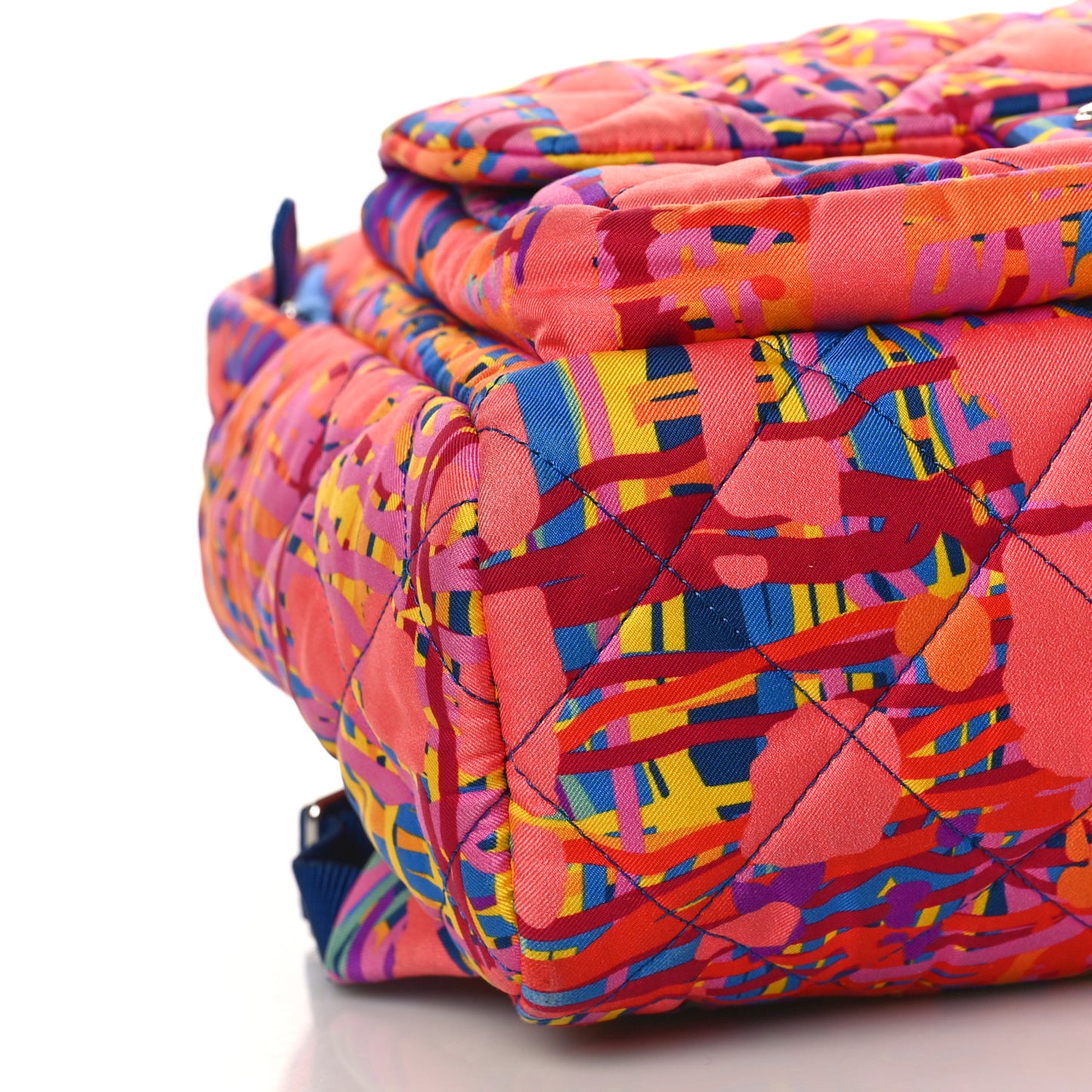 Foulard Fabric Quilted Printed Backpack Pink