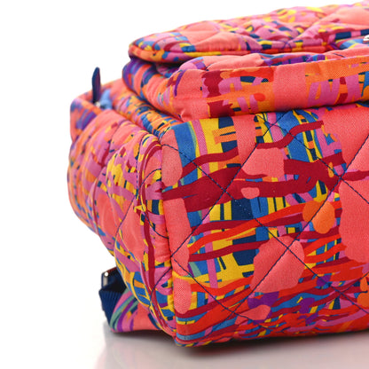 Chanel Foulard Fabric Quilted Printed Backpack Pink 8 of 9