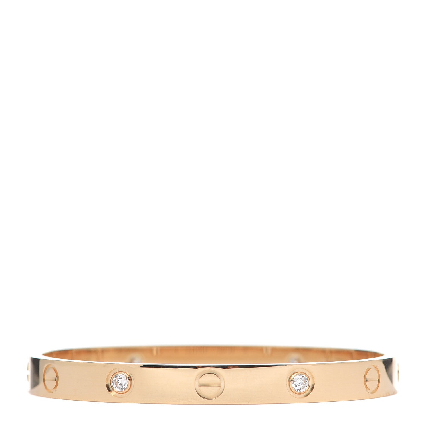 Cartier 18K Yellow Gold 4 Diamond LOVE Bracelet 16 1 of 9