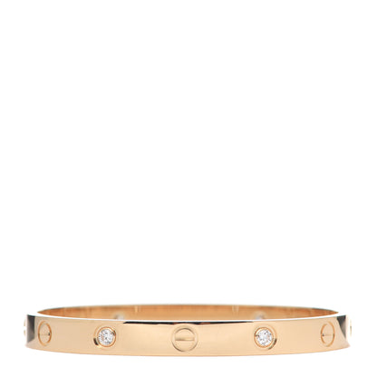 Cartier 18K Yellow Gold 4 Diamond LOVE Bracelet 16 1 of 9