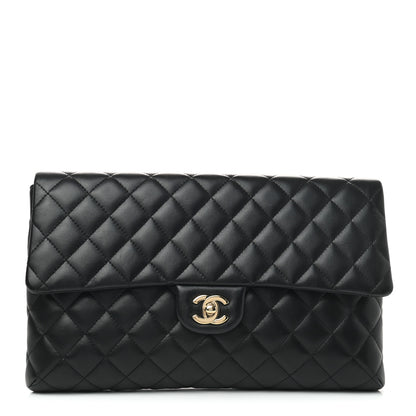 Chanel Lambskin Quilted Flap Clutch Black 1 of 7