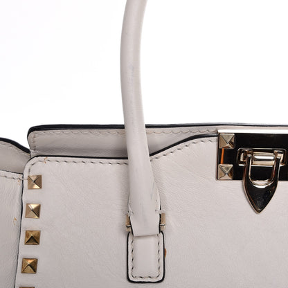 Valentino Garavani Vitello Rockstud Double Handle Tote Ivory 14 of 15