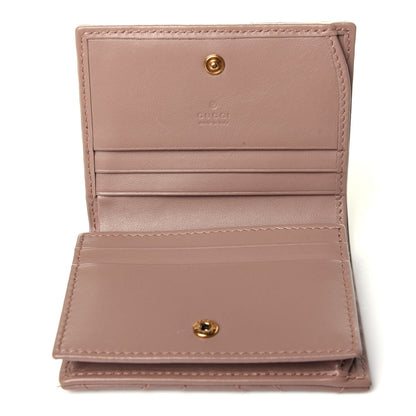 Gucci Calfskin Matelasse GG Marmont Card Case Wallet Porcelain Rose 9 of 10