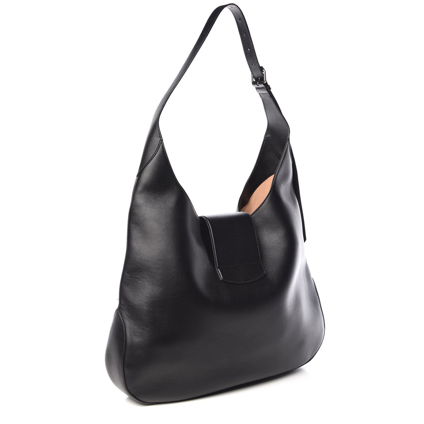 Calfskin Dog Embroidered Extra Large Dionysus Hobo Black