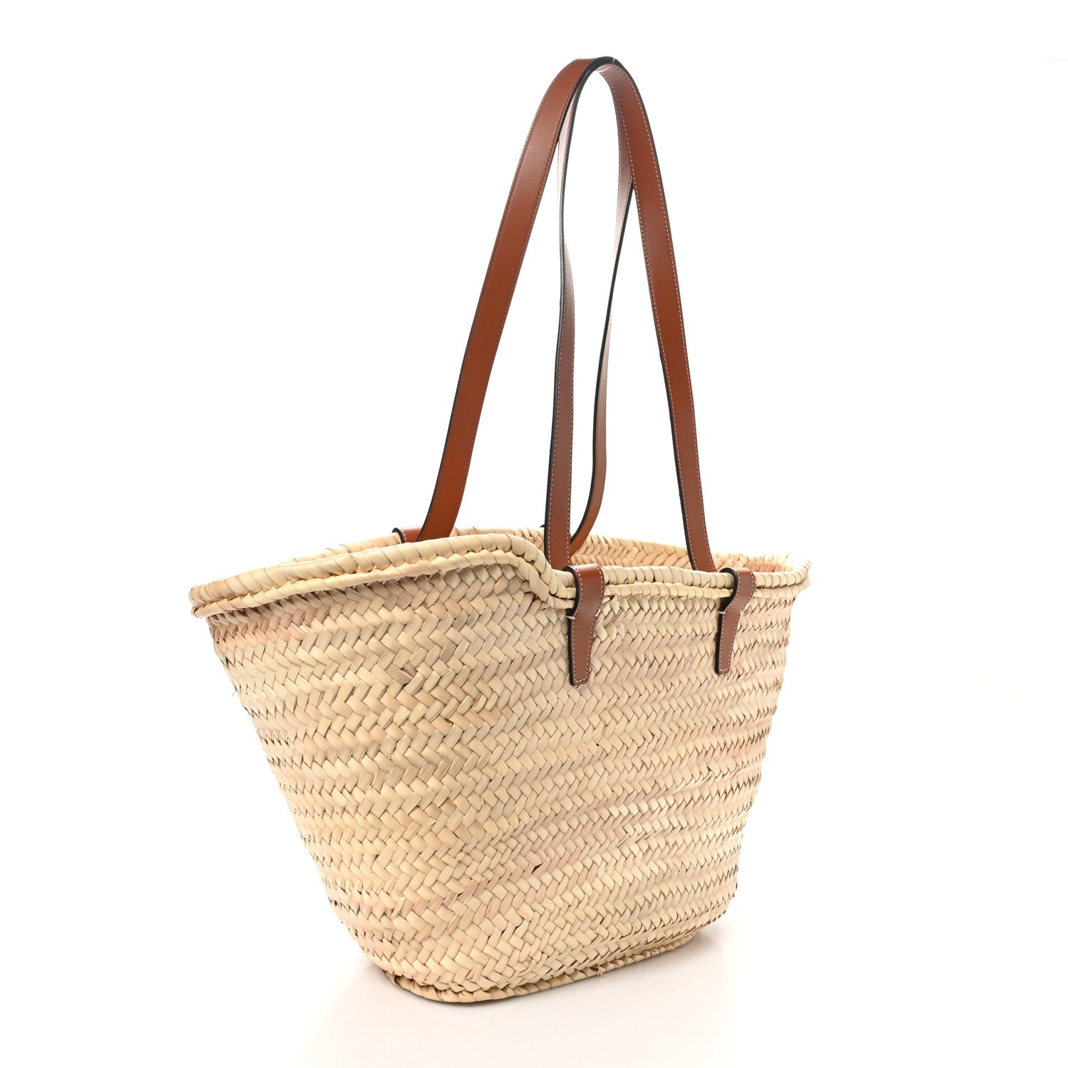 Celine Raffia Calfskin Triomphe Medium Panier Tan 2 of 10