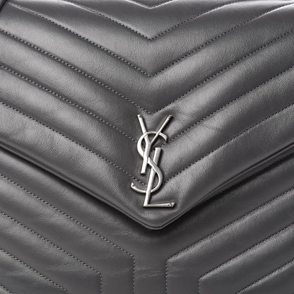 Saint Laurent Calfskin Y Quilted Monogram Large Loulou Chain Satchel Storm 10 of 10