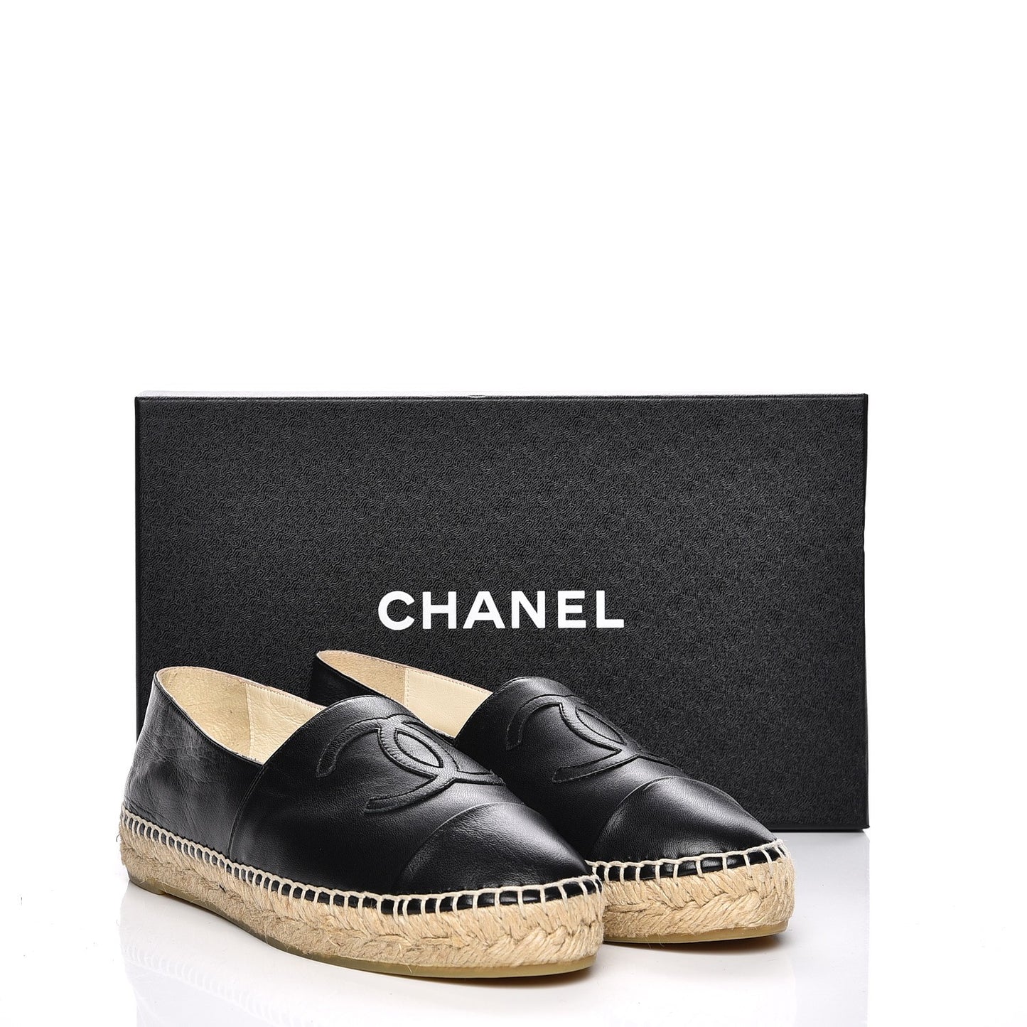 Lambskin CC Espadrilles 37 Black