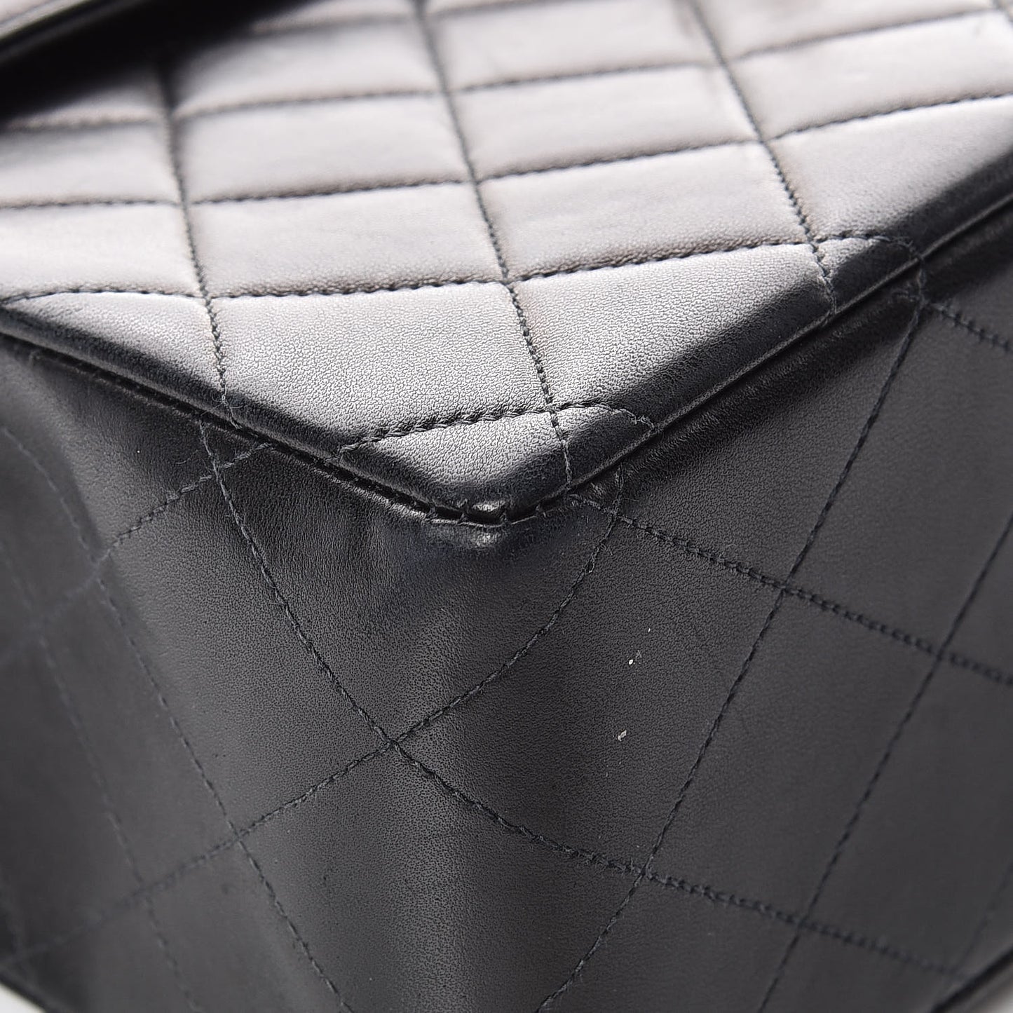 Lambskin Quilted Jumbo Single Flap Black