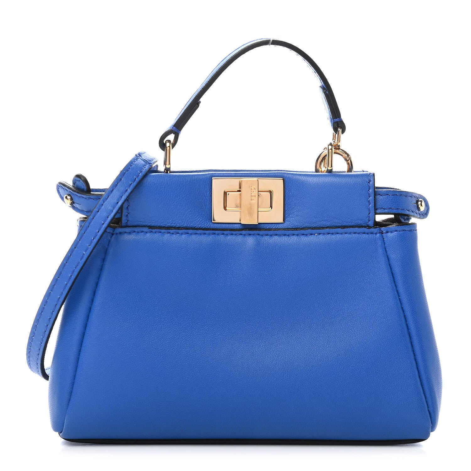 Fendi Nappa Micro Peekaboo Iconic Satchel Bluette 1 of 9