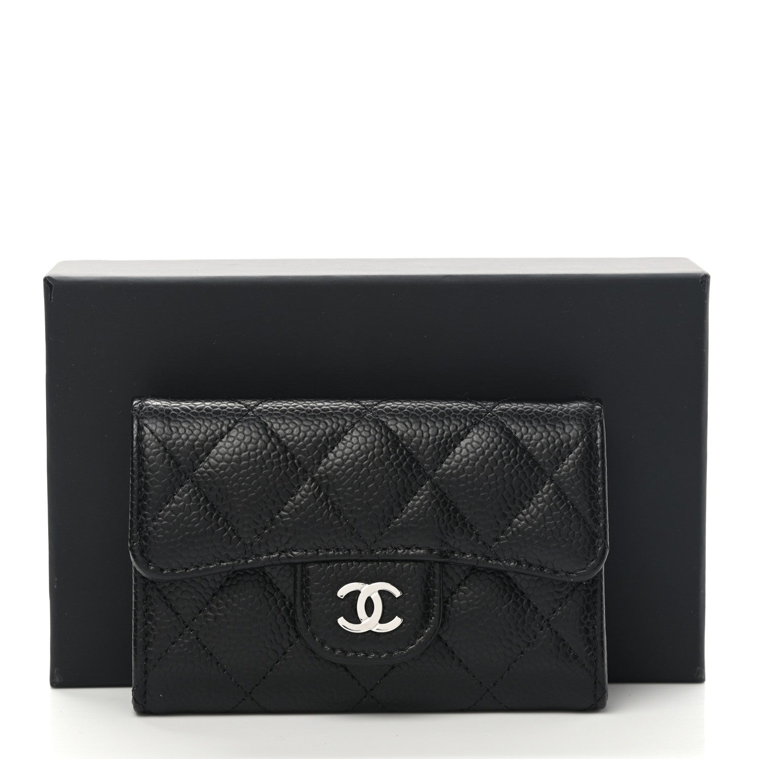 Chanel Caviar Quilted Flap Card Holder Wallet Black 9 of 9