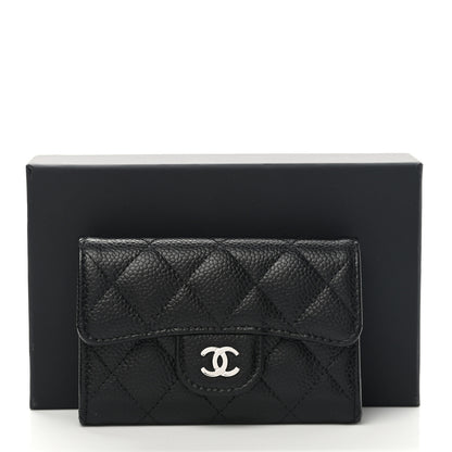 Chanel Caviar Quilted Flap Card Holder Wallet Black 9 of 9