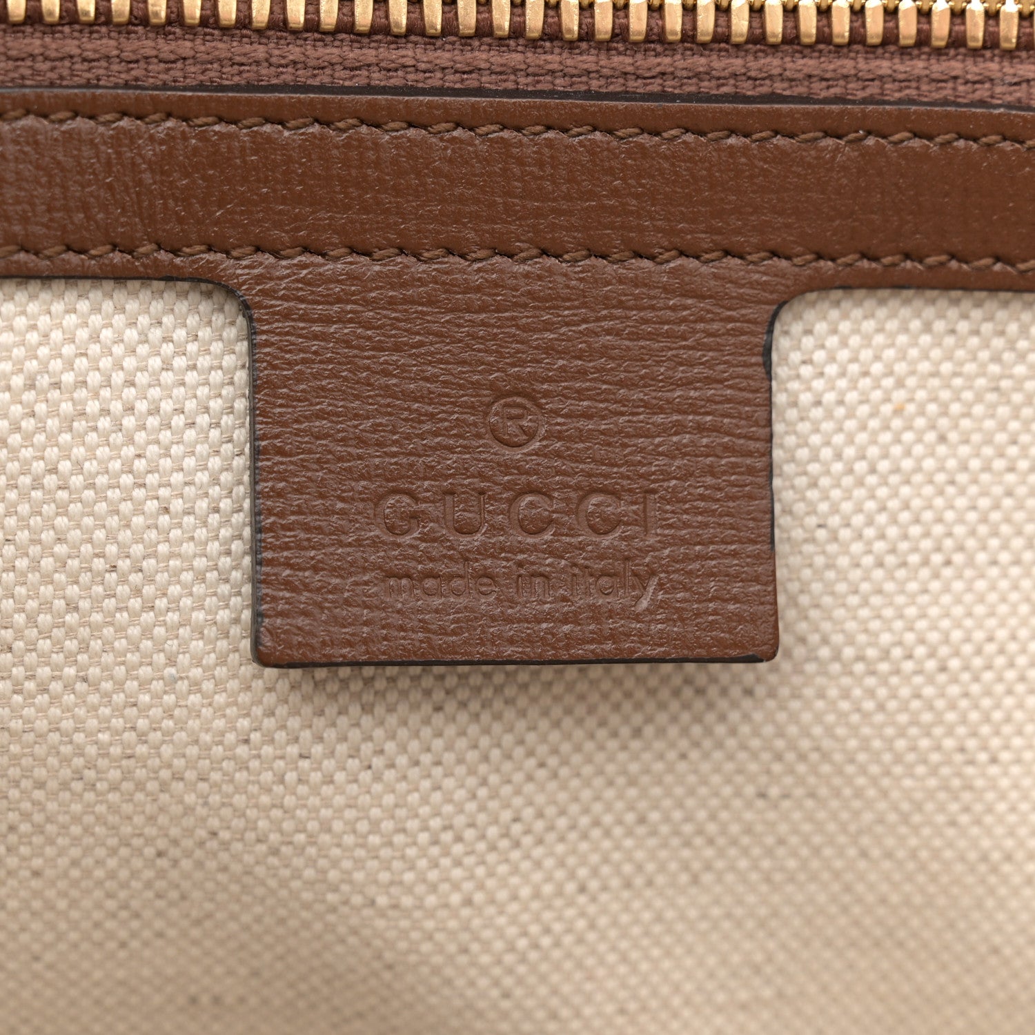 Gucci GG Supreme Monogram Azalea Calfskin Small Retro Interlocking G Tote Bag Beige Ebony Brown Sugar 5 of 15