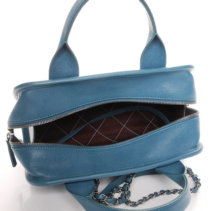 Chanel Caviar Quilted Deauville Bowling Bag Blue 6 of 11