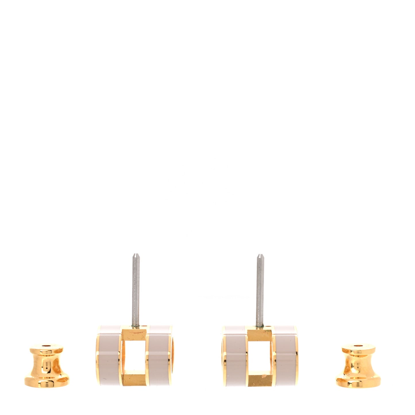 Gold Lacquered Pop H Earrings Marron Glace