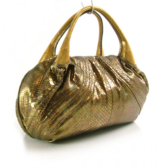 Fendi Metallic Python Chain Spy Gold 3 of 11