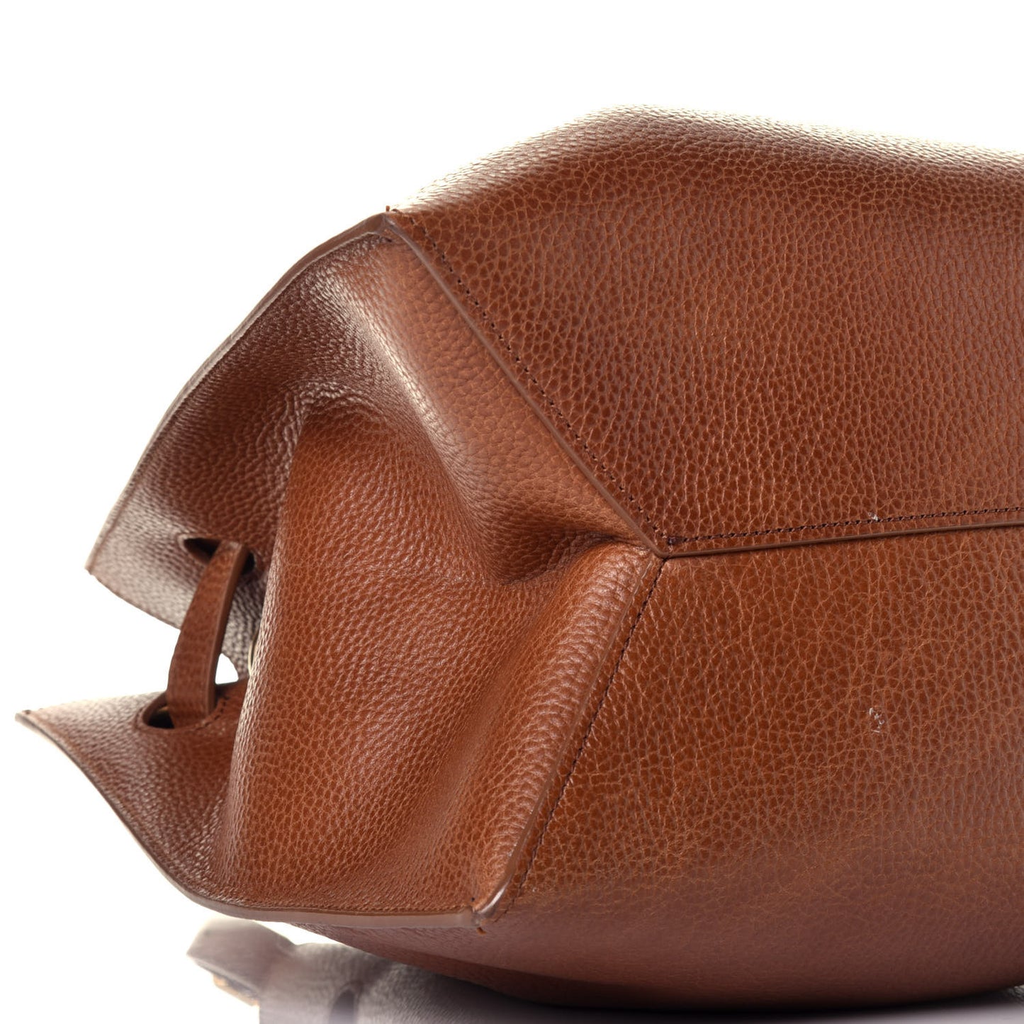 Grained Calfskin Small Tyndale Bucket Bag Oak
