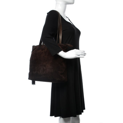 Chanel Suede CC Tassel Shoulder Bag Brown 2 of 10