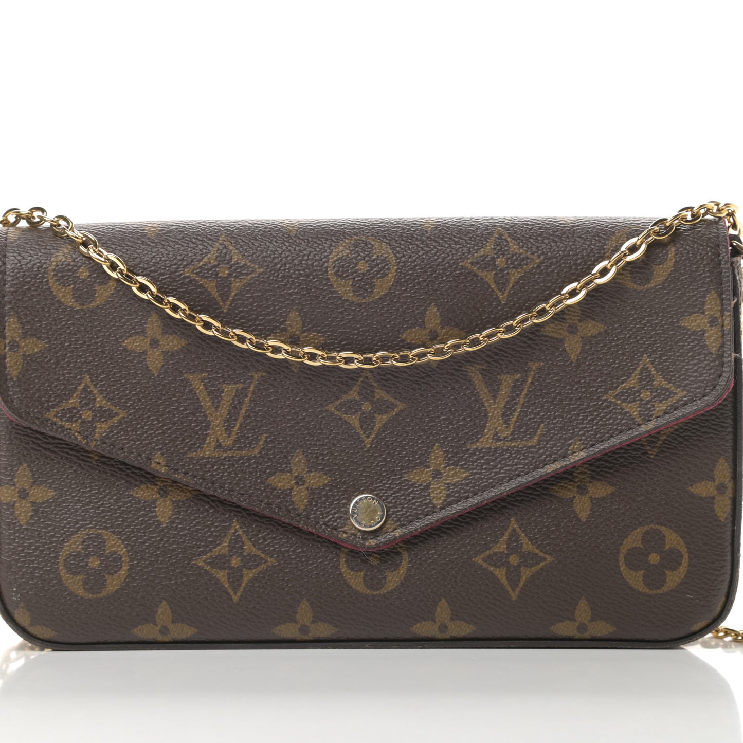 Monogram Pochette Felicie Chain Wallet Fuchsia