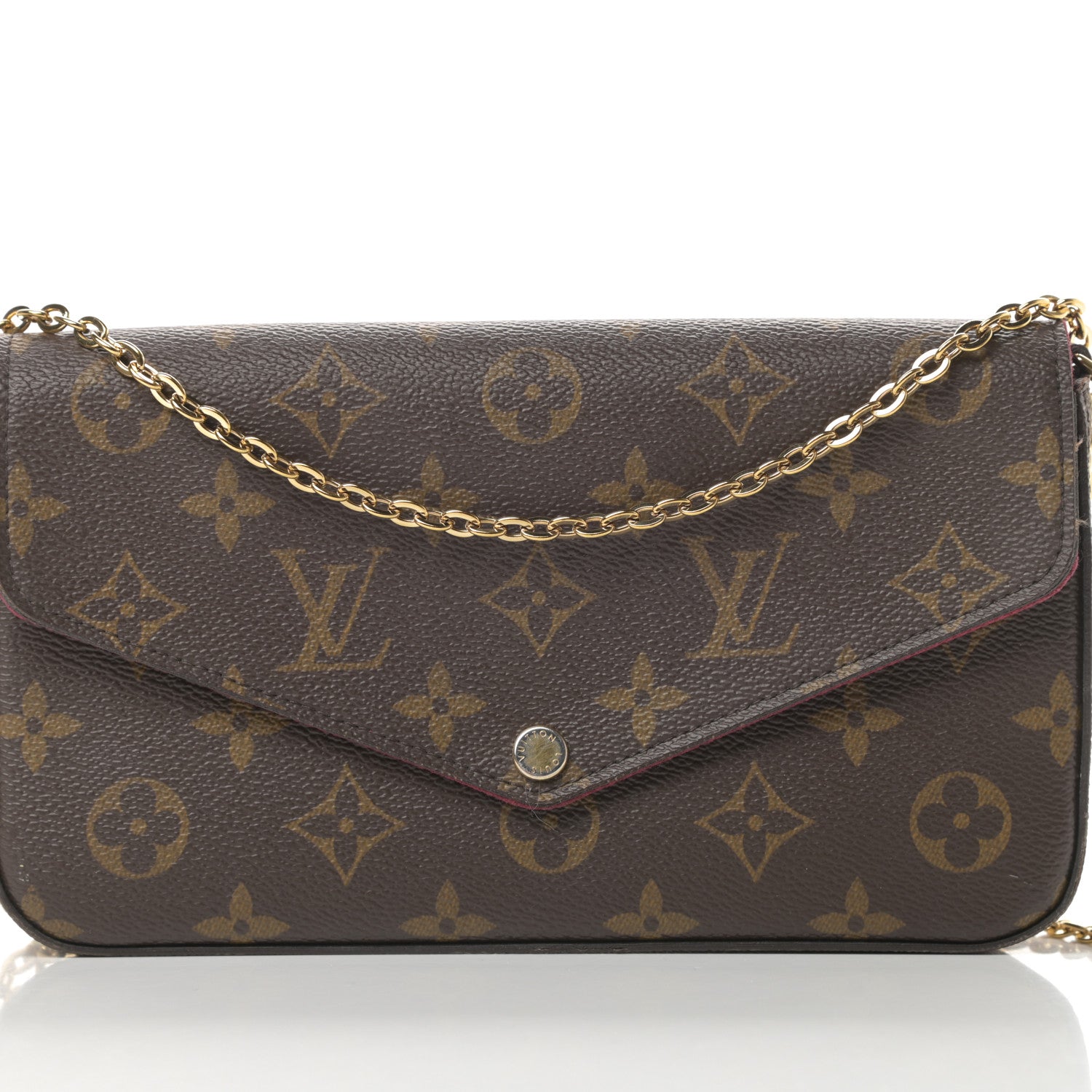 Louis Vuitton Monogram Pochette Felicie Chain Wallet Fuchsia 11 of 20