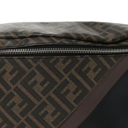 Fendi Glazed Fabric Vitello Liberty FF 1974 Diagonal Belt Bag Tobacco Moresco Black 7 of 9