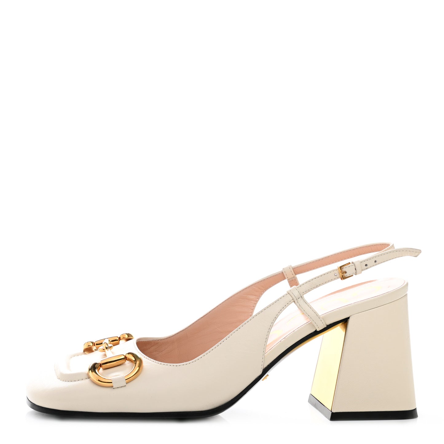 Malaga Kid Horsebit 75mm Slingback Pumps 37.5 Mystic White