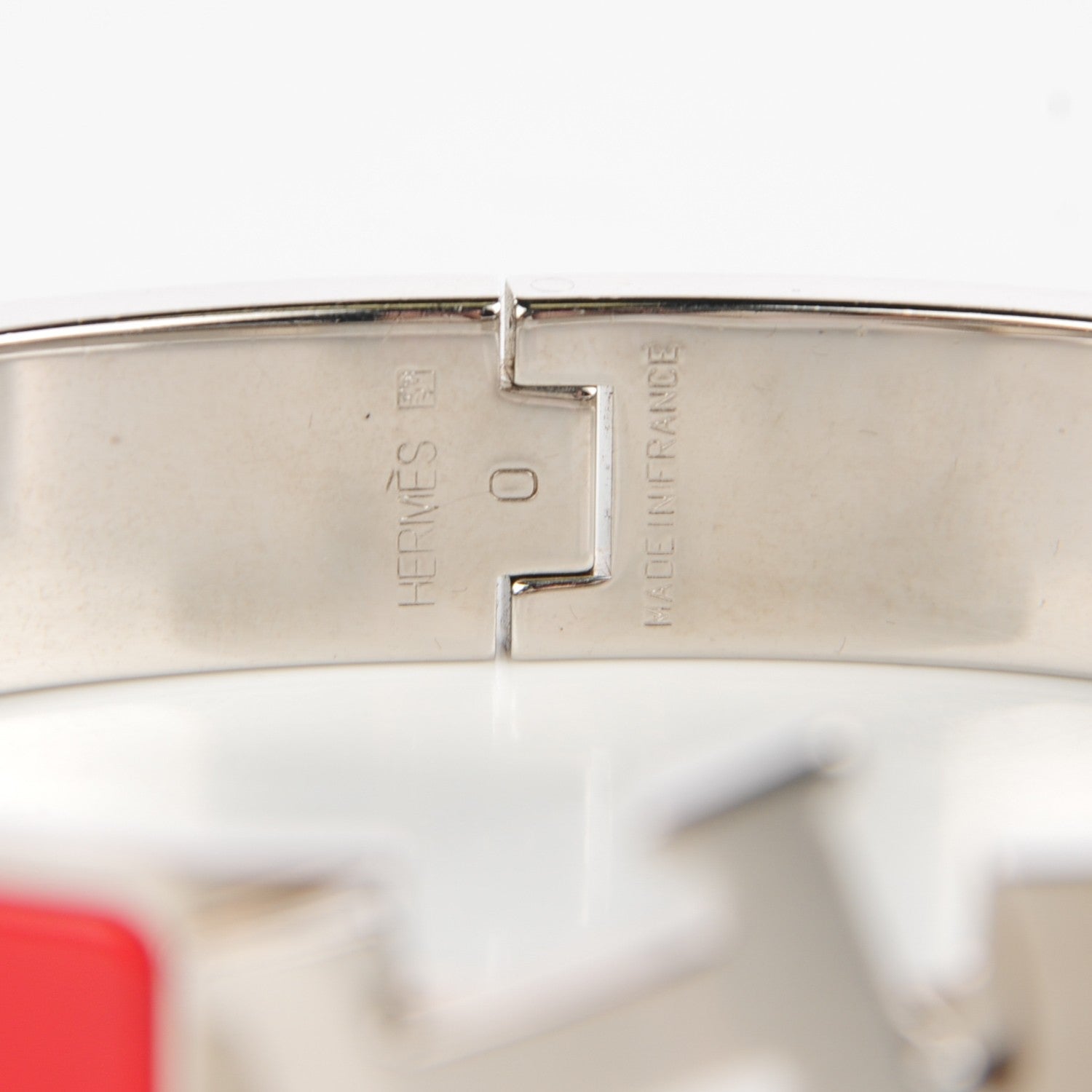 Hermes Enamel Narrow Clic Clac H Bracelet GM Rouge Vif 5 of 6