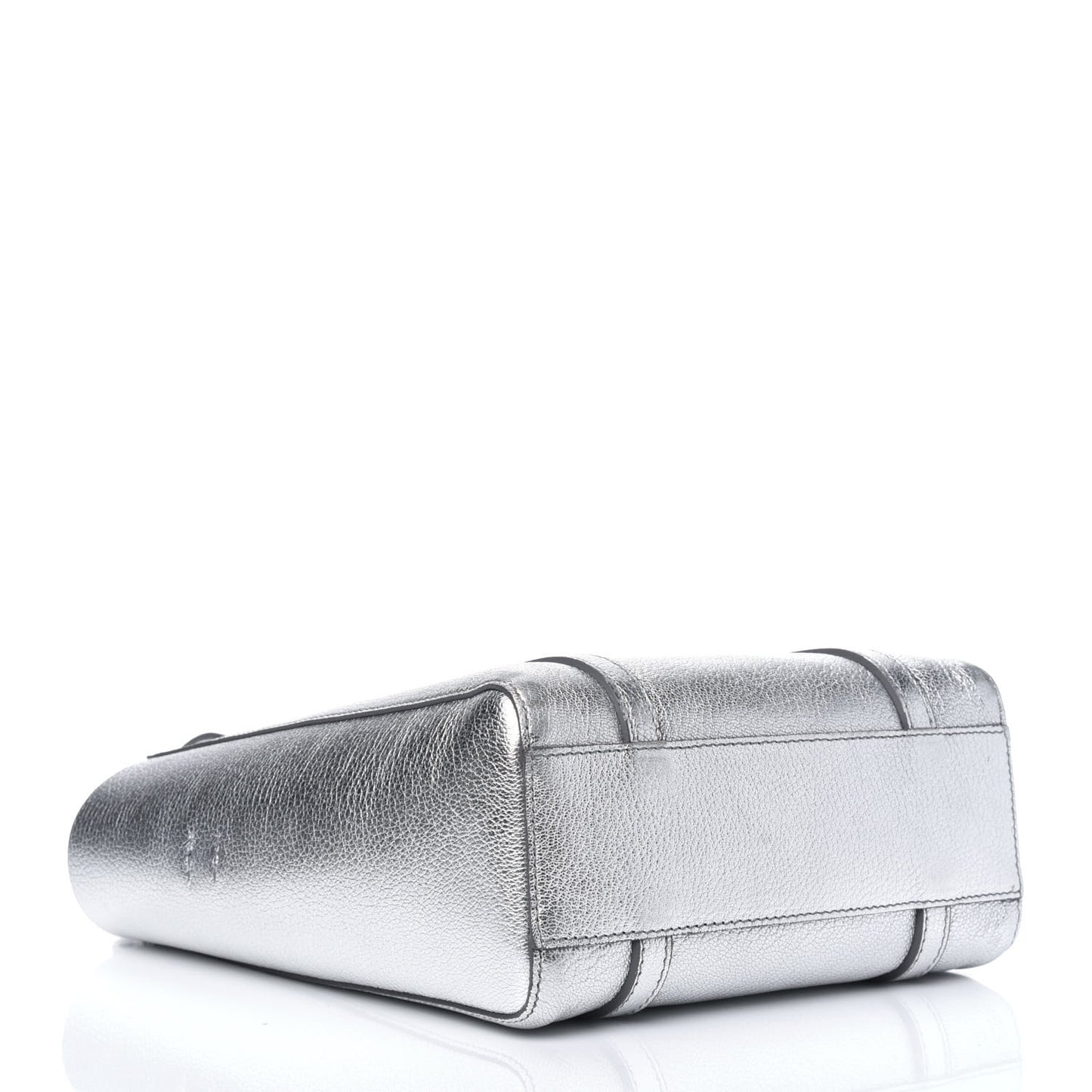Metallic Goatskin Logo XXS Everyday Tote Argent Black