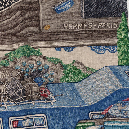Hermes Cashmere Silk Rock Group Mix Shawl 140 2 of 3