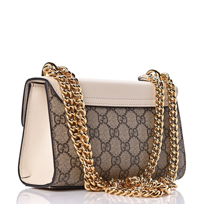 Gucci GG Supreme Monogram Studded Small Padlock Shoulder Bag White 3 of 10
