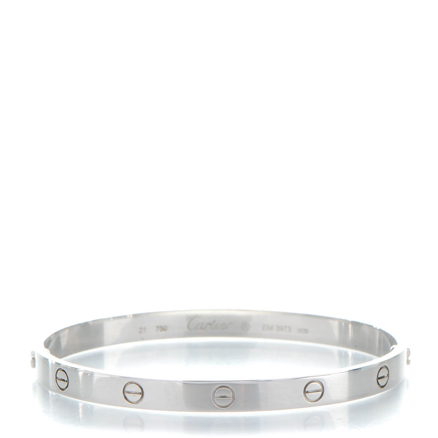 Cartier 18K White Gold LOVE Bracelet 21 1 of 6
