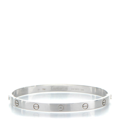 Cartier 18K White Gold LOVE Bracelet 21 1 of 6