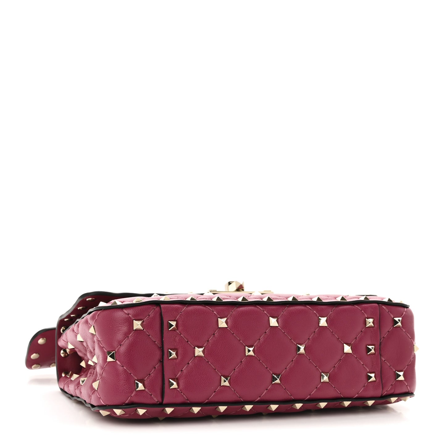 Nappa Small Rockstud Spike Shoulder Bag Raspberry