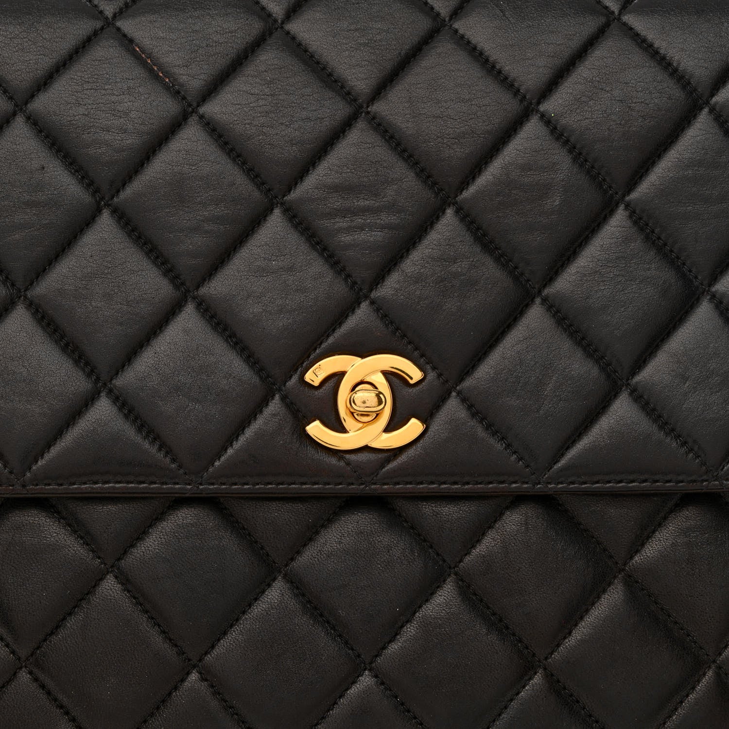Chanel Lambskin Quilted CC Flap Shoulder Bag Black 8 of 13