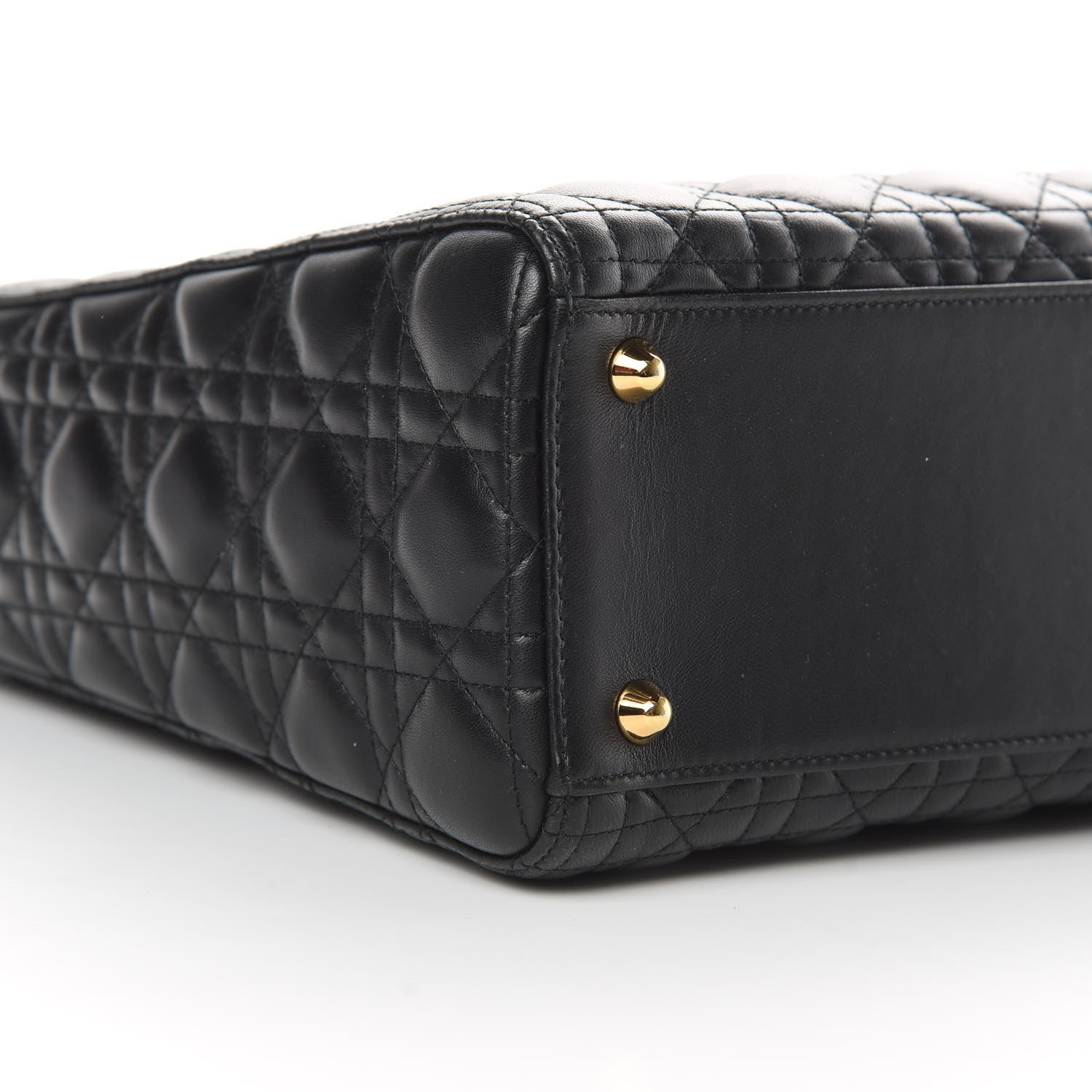 Christian Dior Lambskin Cannage Large Lady Dior Black 9 of 15