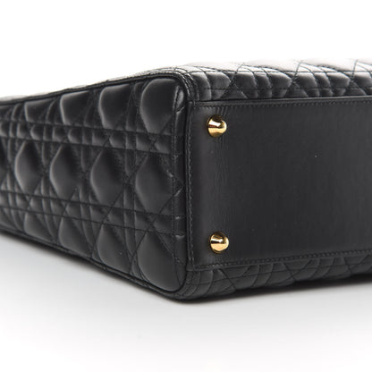 Christian Dior Lambskin Cannage Large Lady Dior Black 9 of 15
