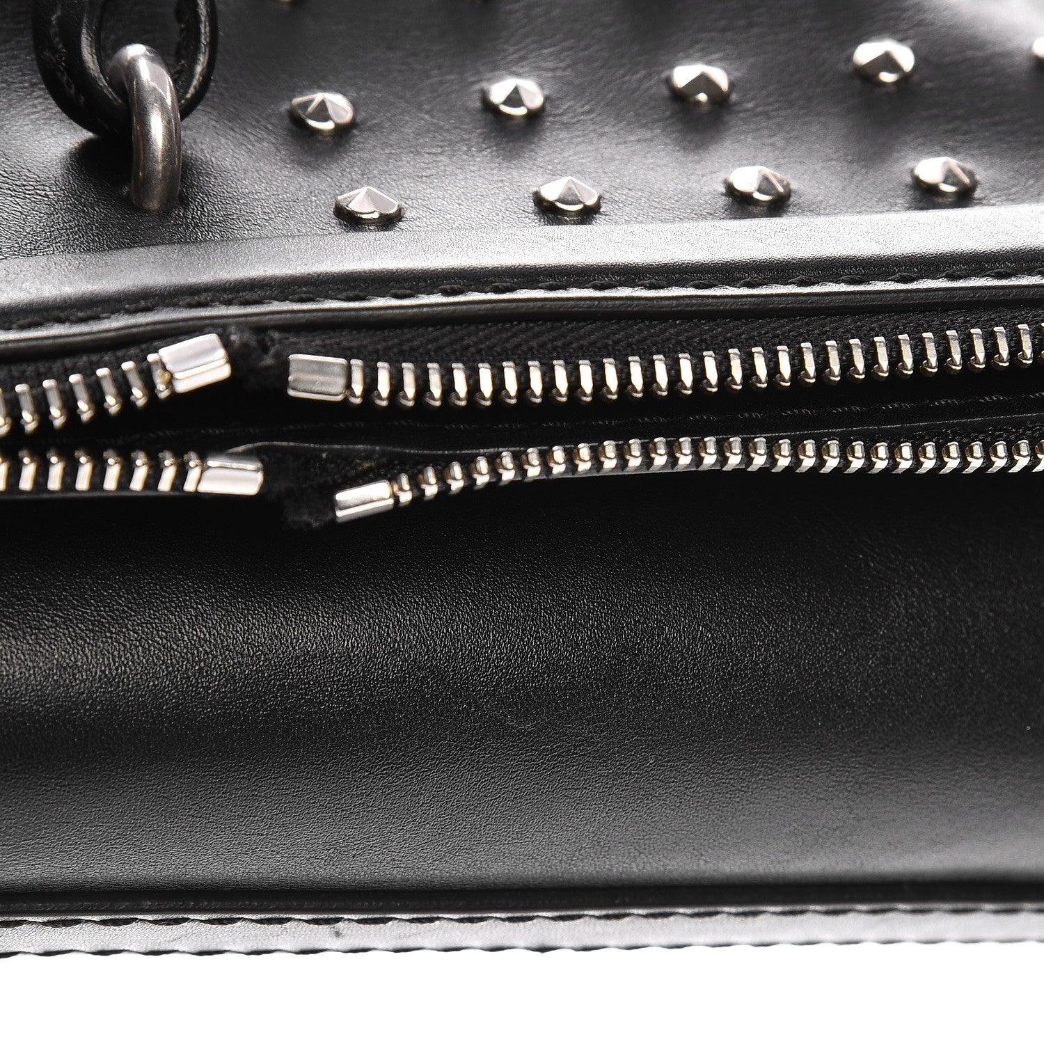 Alexander McQueen Calfskin Studded Padlock Skull Clutch Black 8 of 10