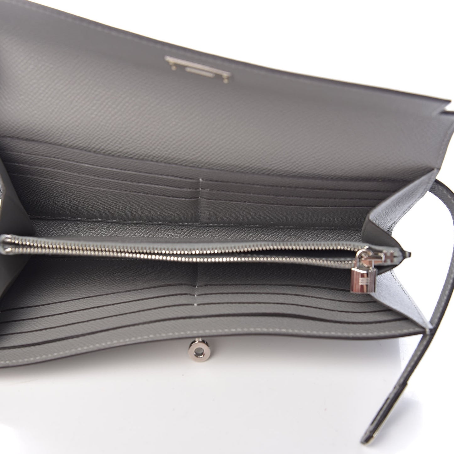 Epsom Kelly Longue Wallet Gris Mouette