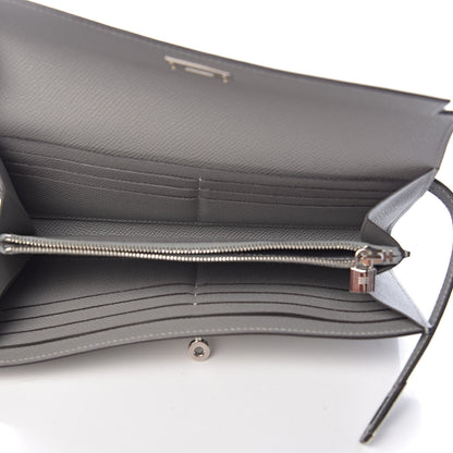 Hermes Epsom Kelly Longue Wallet Gris Mouette 5 of 8